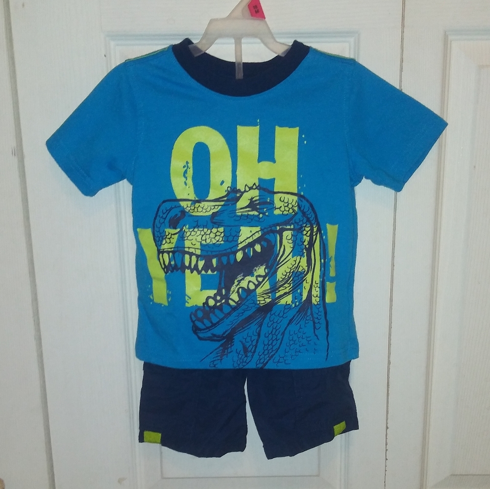 Boys T-Rex Shirt w/ Matching Shorts